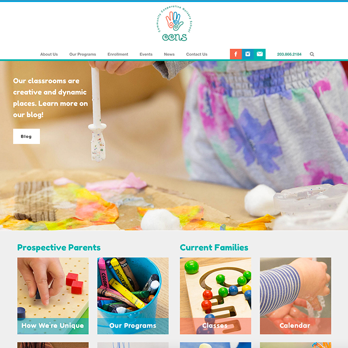 Nurenu Brand Marketing, Community Cooperative Nursery School, Website Design, Website Development